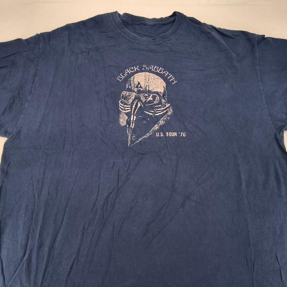 Black Sabbath Band Crew Neck Short Sleeve Graphic T Shirt Mens Size XL Navy